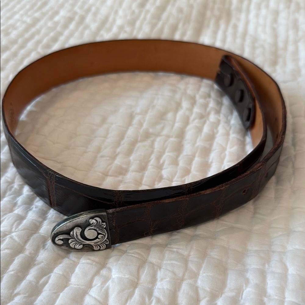 Genuine Alligator Dark Brown Belt Strap